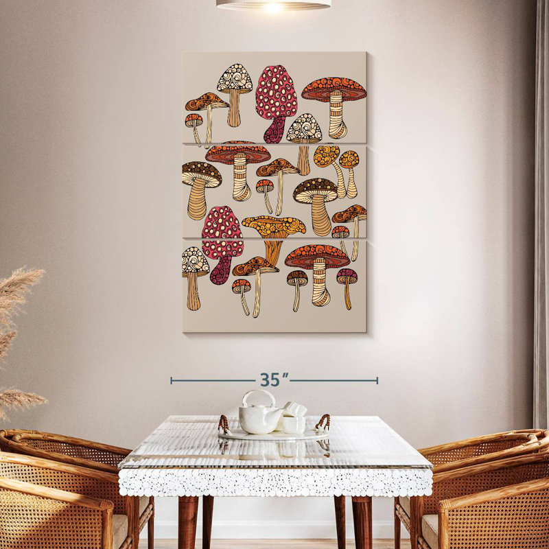 Doodles champignons, H 50 po x l 32 po
