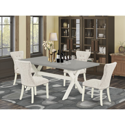 Solid Wood Solid Wood Top Trestle Dining Set