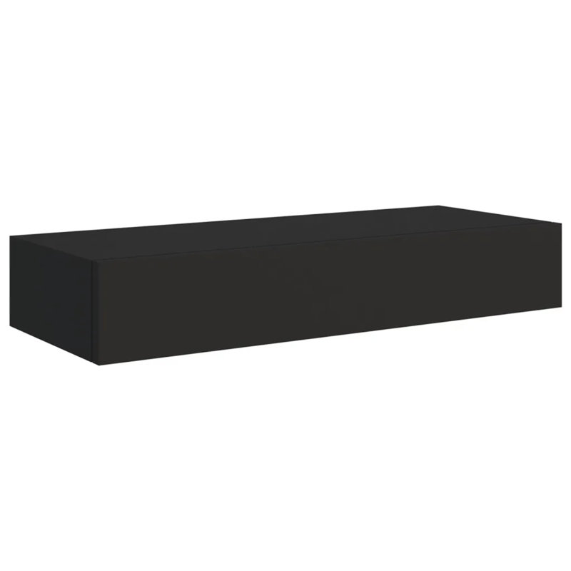 Azarie 2 Piece Floating Shelf, Black, 10cm H x 60cm W x 23.5cm D