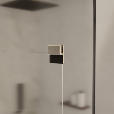 Brixwell BDS1BN Beveled Style Frameless Shower Door Stop 1/4" to 3/8" (6mm to 10mm) Glazing Thickness Brushed Nickel Finish