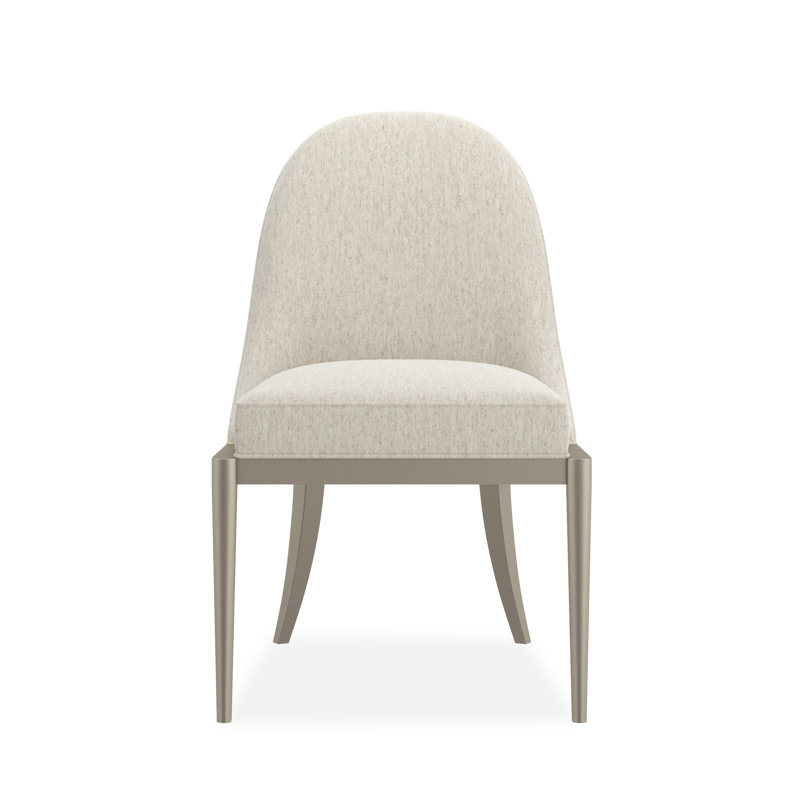 Caracole Classic Upholstered Dining Chair, Beige, Soft Silver