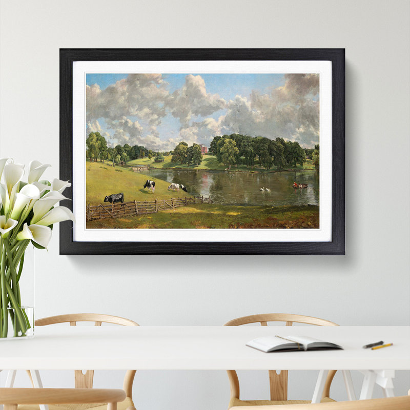 Wivenhoe Park in Essex by John Constable - Picture Frame Painting, Black Framed, 27cm H x 36cm W x 2cm D
