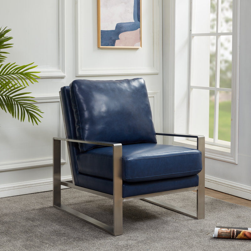 Fauteuil d'appoint Lexington Avenue, Marine, Doré