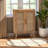 Ramp Medium Oak Finish 2-Door Accent Storage Rattan Cabinet, 43.91" H X 31.23" W X 13.79" D