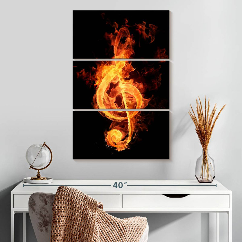 Abarca Flaming G Clef, 32" H x 20" W