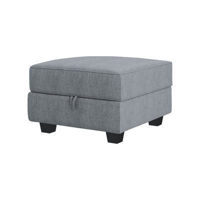 25.6" Wide Square Standard Ottoman with Storage by Latitude Run