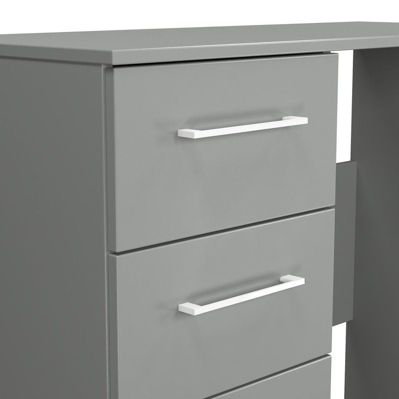 Talhaa 3 Drawer Vanity (Ready Assembled), Uniform Grey/Dusk Grey