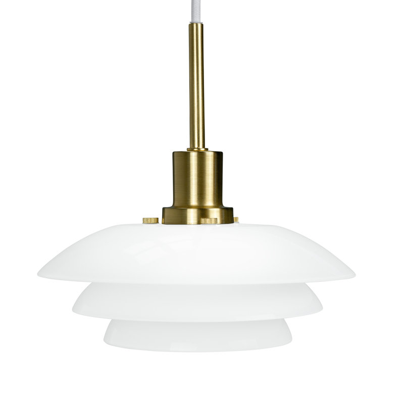DL20 1 - Light Geometric Pendant, Gold, 31cm H x 20cm W x 20cm D