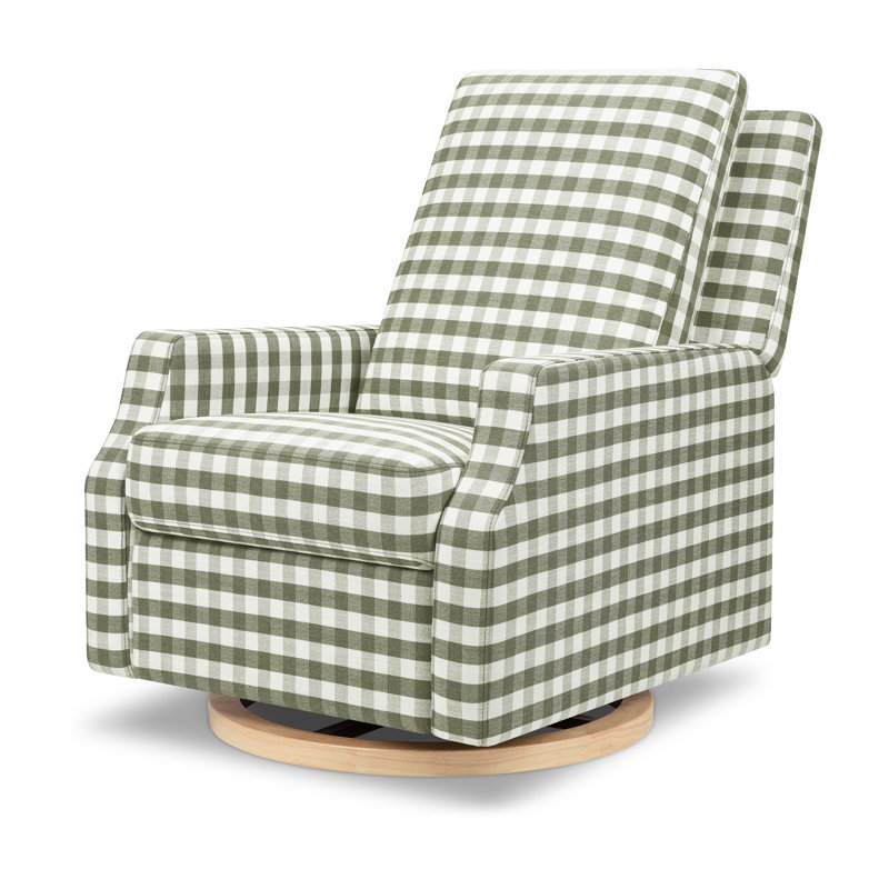 Crewe Recliner and Swivel Glider, Moss Green Gingham