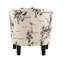 Fauteuil d'appoint d'inspiration design rétro avec repose-pieds, dossier rond revêtu de tissu, compact et élégant pour les intérieurs modernes