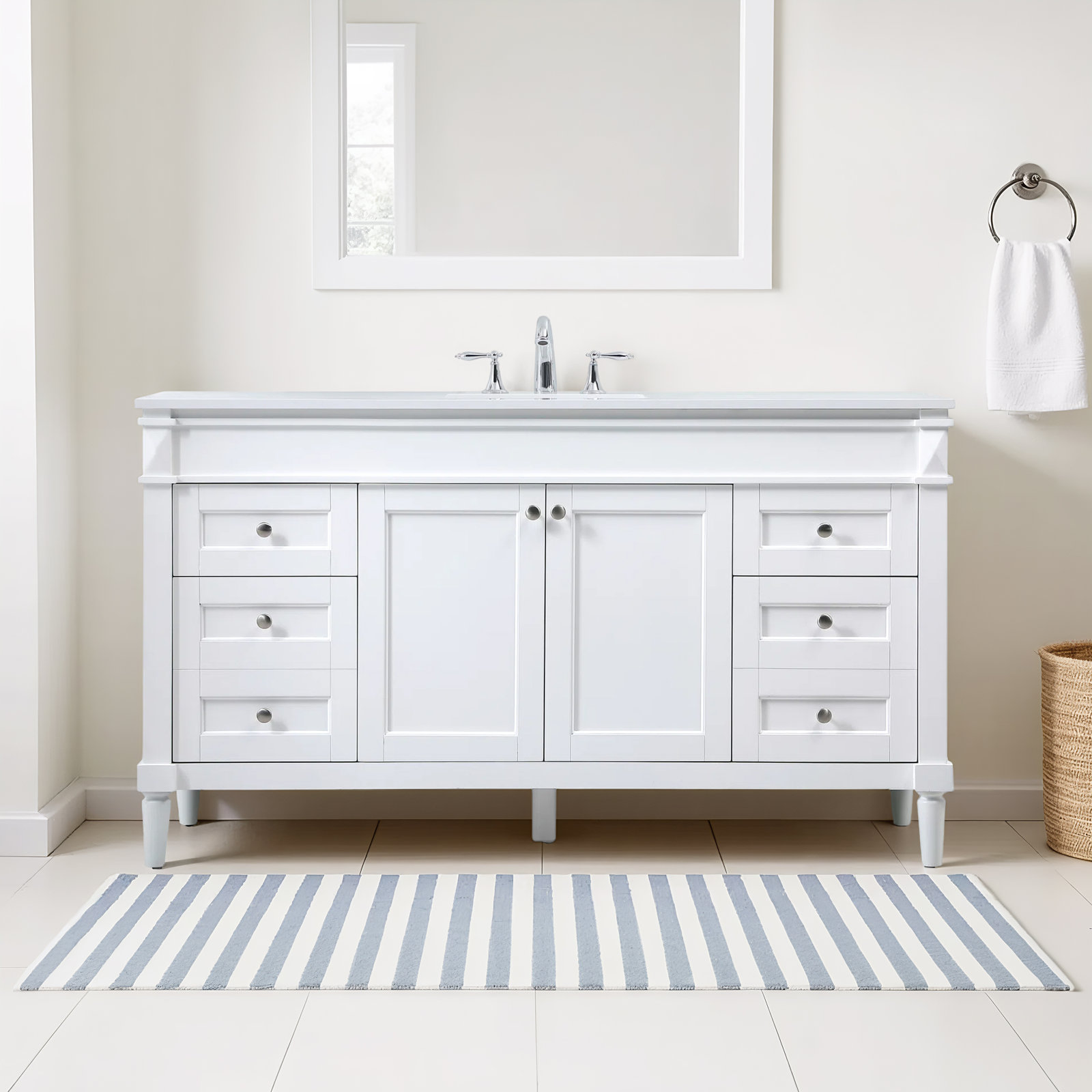 Readington 60'' Single Bathroom Vanity, White