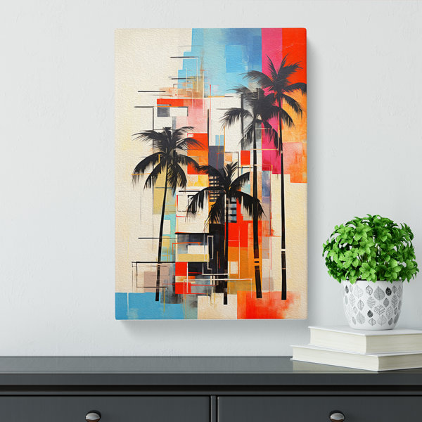 Bay Isle Home Palm Tree Constructivism - Wrapped Canvas Print | Wayfair ...