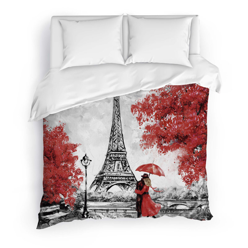 Love Polyester Twill Duvet Cover, King Duvet Cover + 2 Pillow Cases