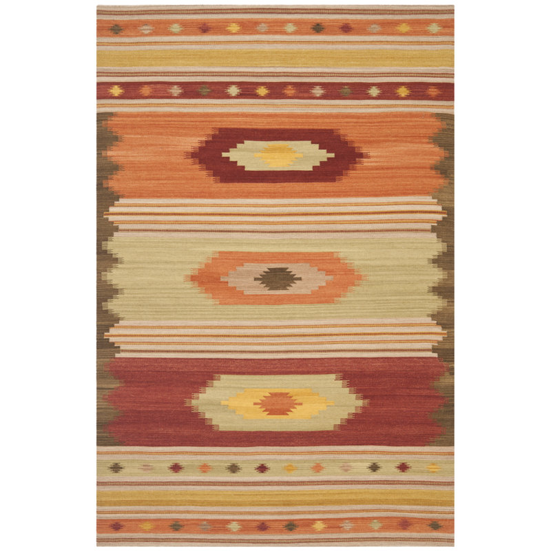 Bennett Hand Woven Wool Southwestern Rug, Rectangle 8' x 10'