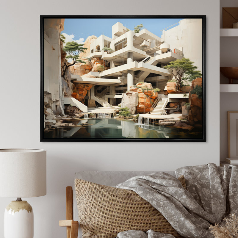 " Dam Structural Symphony Architectural ", H 12 po x l 20 po, Cadre flottant noir