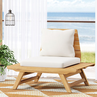 Fauteuil de piscine en bois coloré avec coussins teintés - Fauteuil club - Coussins faciles à nettoyer