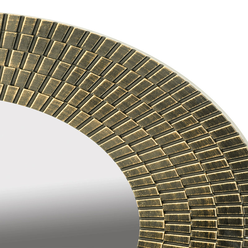 Miroir d'appoint D29.5 ", Or et noir, Panneau de fibres à densité moyenne + verre
