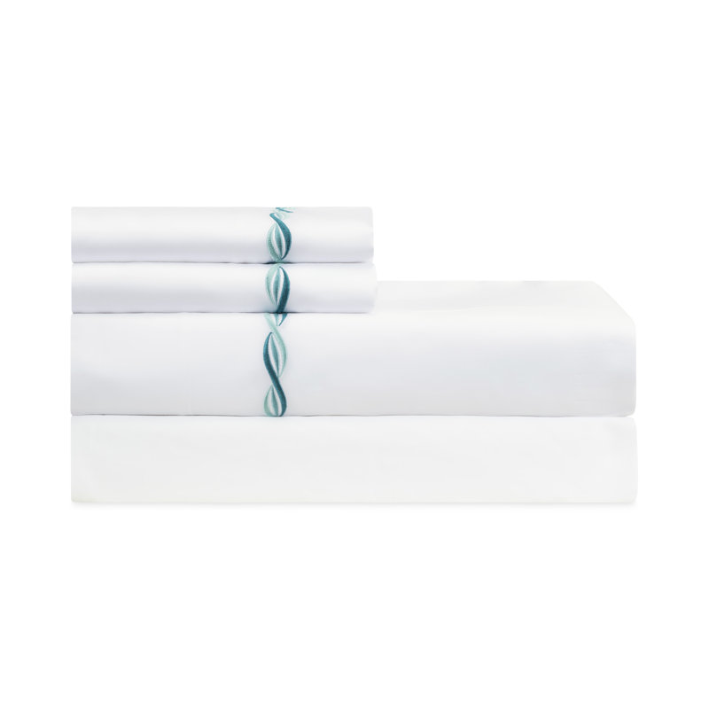 Cadence Sheet Set, Aqua, California King Sheet Set with 2 Pillowcases