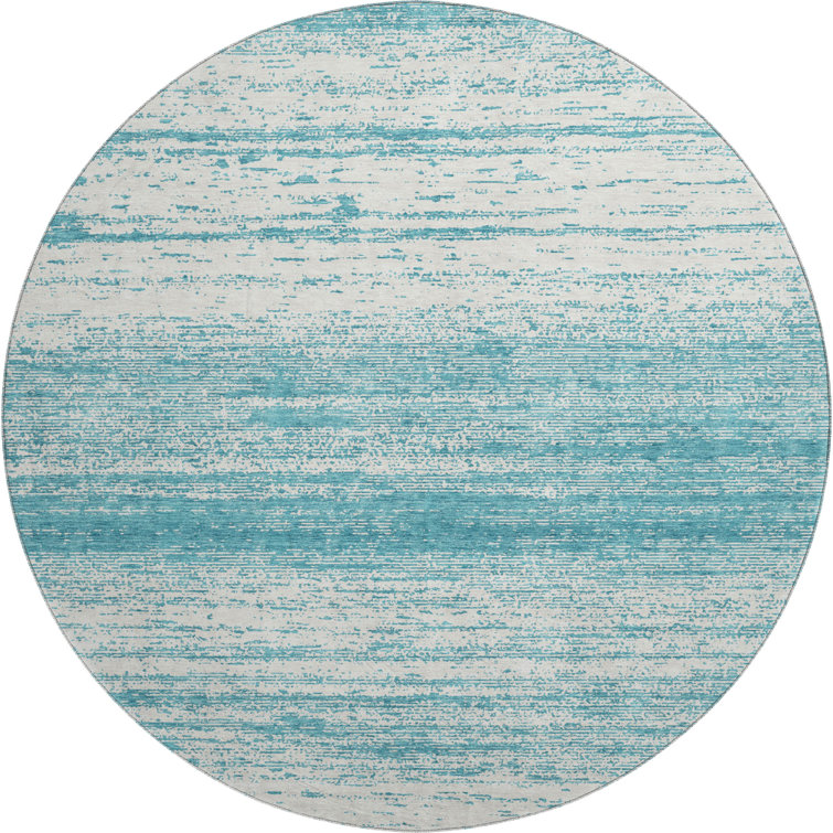 Premium Machine Washable Prisco Teal Rug
