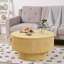 Table basse 29,5 "moderne avec motif rayé rainuré - Table centrale en panneau de fibres à densité moyenne avec tablette de rangement cachée, table d'appoint en forme de champignon pour le salon, la chambre à coucher ou la cuisine-1152064211