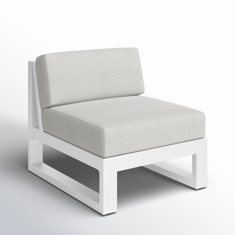 Newport Outdoor Armless Lounge Chair, Cast Silver Sunbrella®