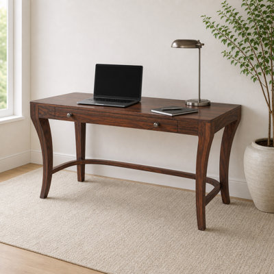 Pervin Curved Solid Wood Writing Desk