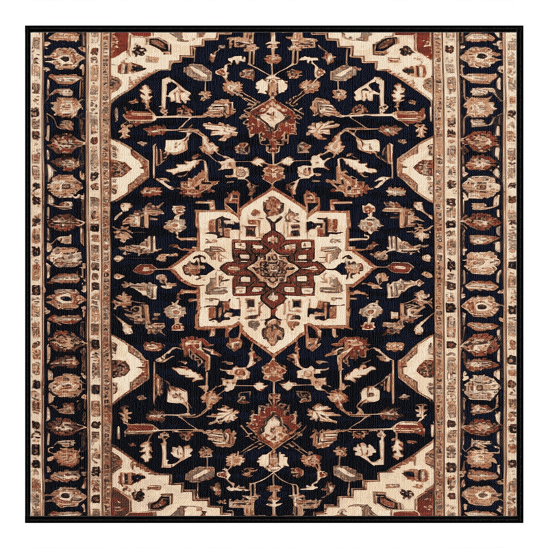 Machine Washable Persian Brown Area Rug, Square 3'