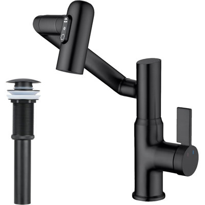 Lefton Rotatable Bathroom Faucet Bf2204 With Pop-up Sink Drain Stopper Without Overflow D01