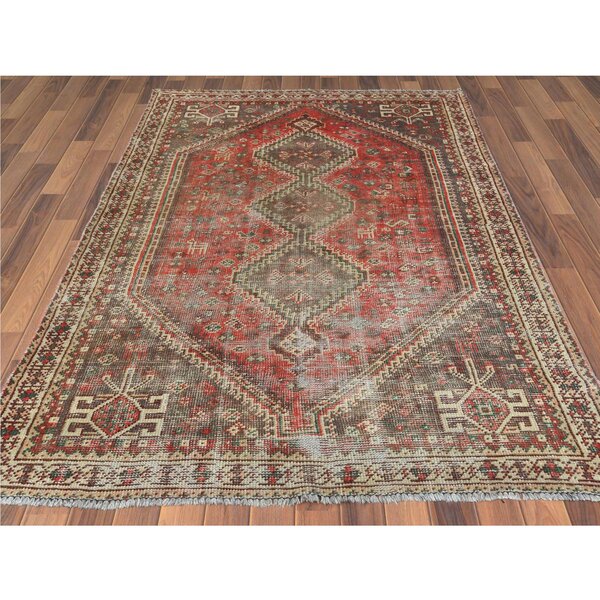 Red Tribal 3'3 X 4'8 Ft Shiraz Oriental Area Rug