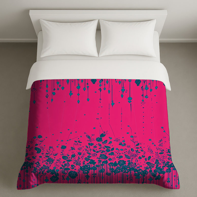 Floral Bedding Abstract Duvet Cover Bohemian, Queen