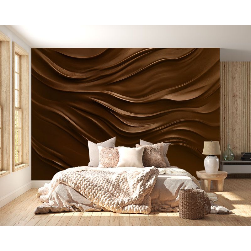 Papier peint chocolat chocolat 3D, L 144 po x l 100 po, Peler et coller
