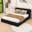 Grand lit plateforme tapissier en bois avec tête de lit-1512485058