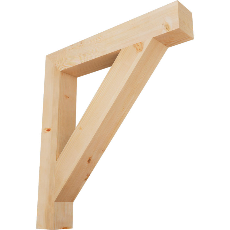 H 5,5 po x l 40 po x Support en bois / corbeau, Sapin de Douglas, H 44 po x l 5,5 po x P 40 po