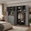 Lit escamotable double avec armoire, rangement et tablettes DEL-688181988