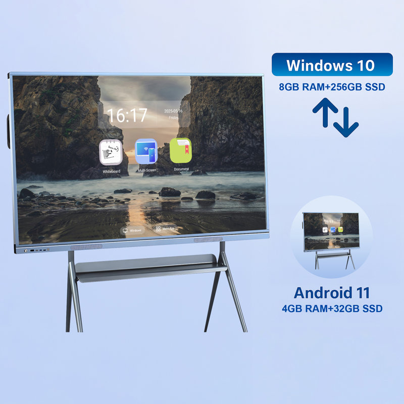 JYXCN Smart Board 55 Inch All-in-One Touch - Interactive Whiteboard with Dual System, Cloud Sharing Functionality, Ideal for Interactive Classrooms, Office Collaborations & Captivating Presentations