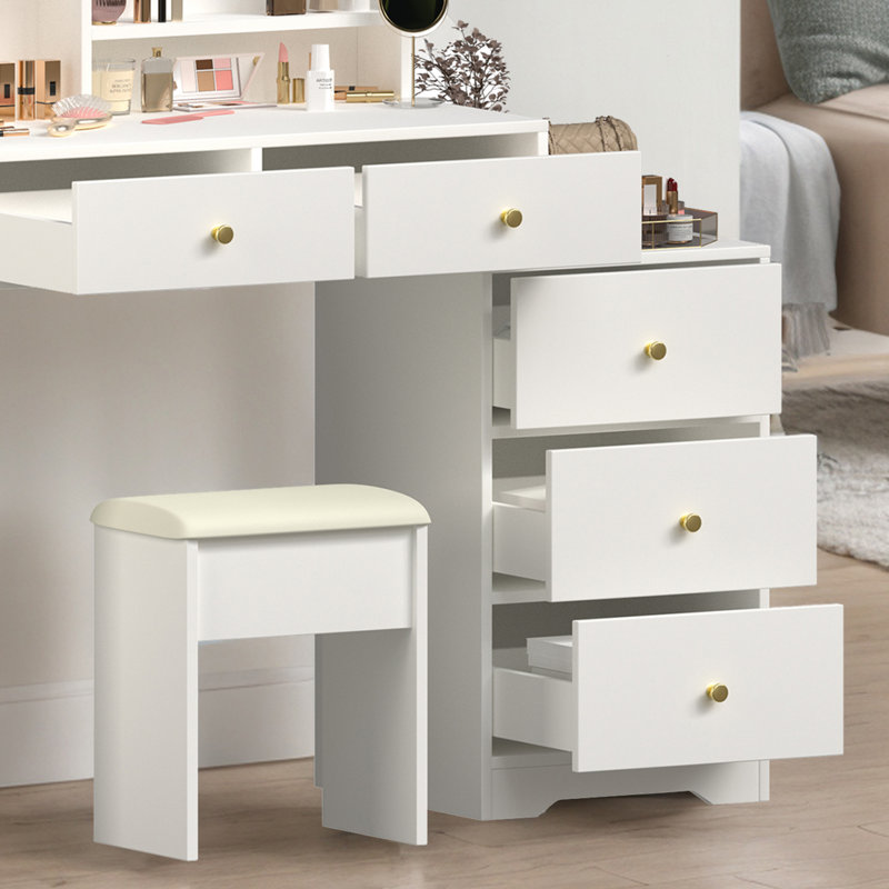 Vanity Desk With Mirror And Lights
