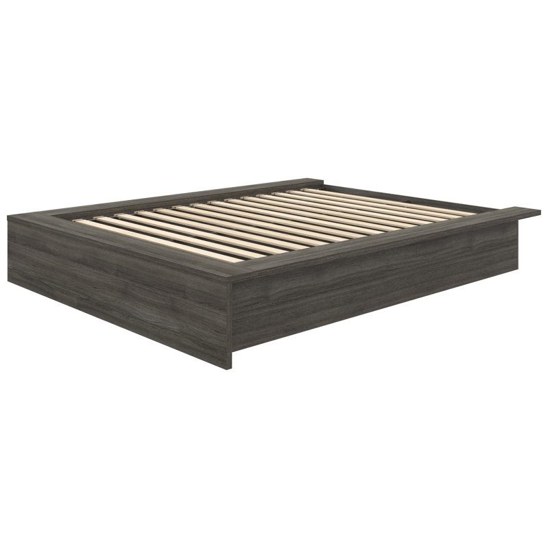 Hamdija Platform Bed, Gray Oak, King