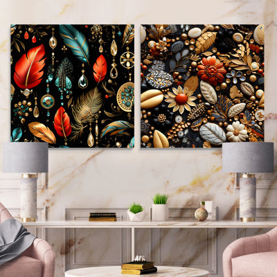 Conan - Abstract Boho Acrylic Wall Art Glass Set Of 2