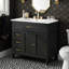 Ensemble de meuble-lavabo simple 36 po avec lavabo en céramique, structure en bois massif, 2 tiroirs fonctionnels et armoire-115630028