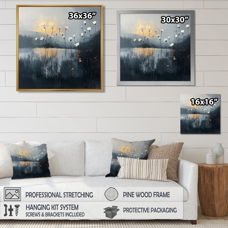 Fleurs sauvages abstraites, Pure Form II - Art mural fleurs sauvages, Toile tendue, Ne pas appliquer, H 30 po x l 30 po