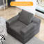 Fauteuil moderne convertible en lit, gris foncé - mousse haute, tissu confortable, surface de vie et soutien du lit