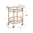 Lakelyn 2-Tier Clear Tempered Glass & Rose Gold Finish Kitchen Serving Cart with Caster Wheels | Modern Mobile Kitchen Island Storage Cart