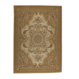 Hand-Knotted Aubusson High-Quality Brown/Beige Area Rug