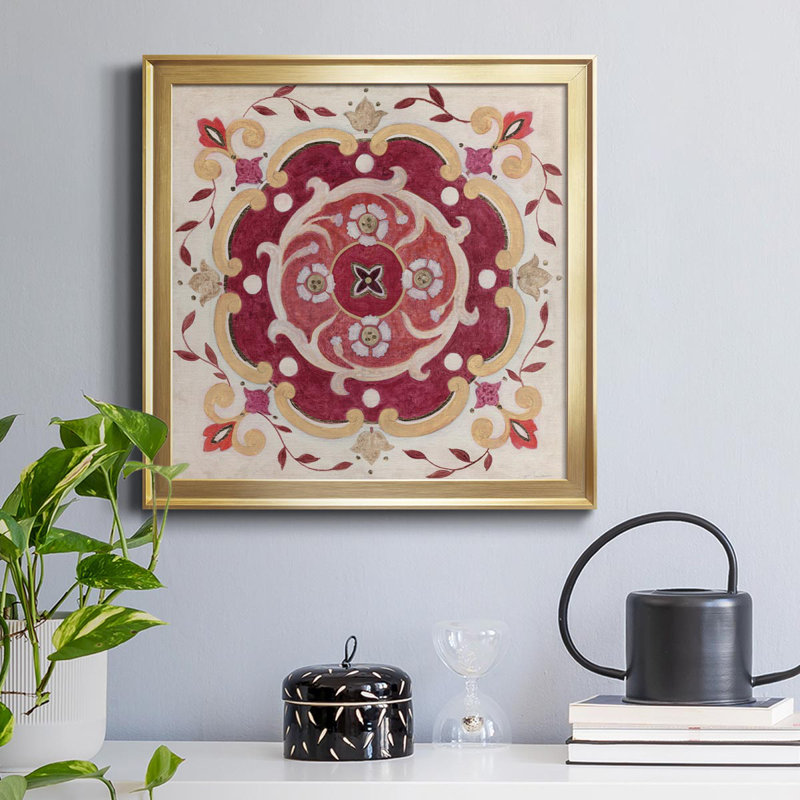 " Bohemian Ruby ", Gold Framed Canvas, 24" H x 24" W x 1" D