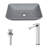 Dunn Duomo Gothic 18" L x 13" W x 4" H Rectangular Concrete Vessel Bathroom Sink with 11" H Faucet