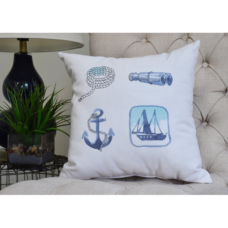 Housse et insert de coussin carré Nantucket, Ivoire, 20 po x 20 po