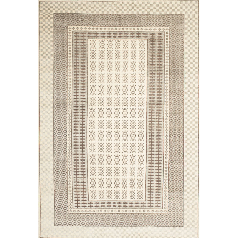 Tapis beige/gris contemporain, Rectangle 2 pi x 3 pi
