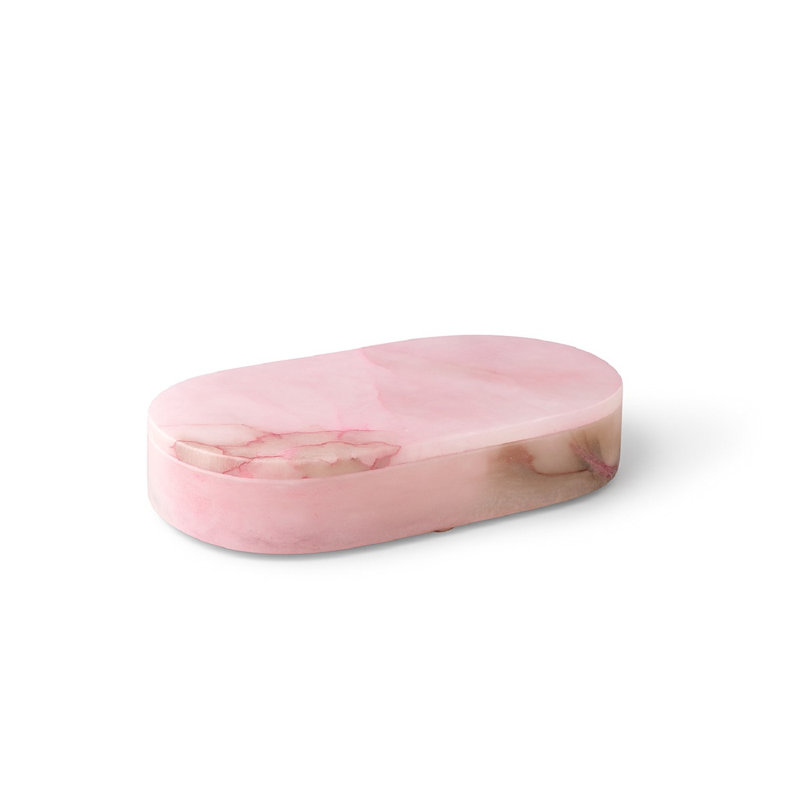 Boîte de présentation ovale rose albâtre, H 1,75 po x l 10 po x P 5,5 po