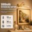 Picture Lights, Wall Light Artwork Frame light, Wireless Rechargeable Picture Lights, Remote Control, (Gold)-1311224650