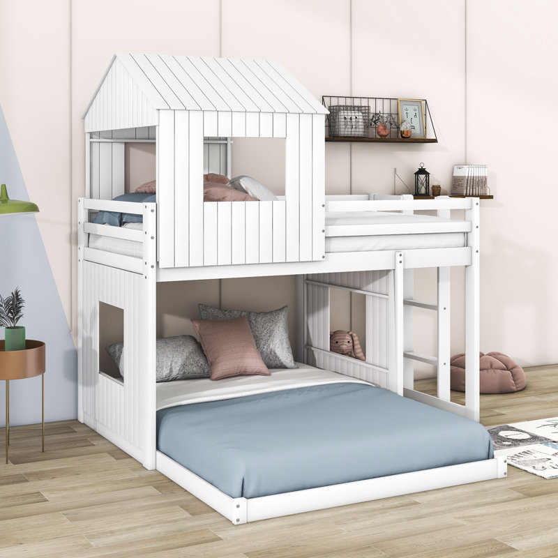 Cybil Kids Twin Over Full Bunk Bed, White